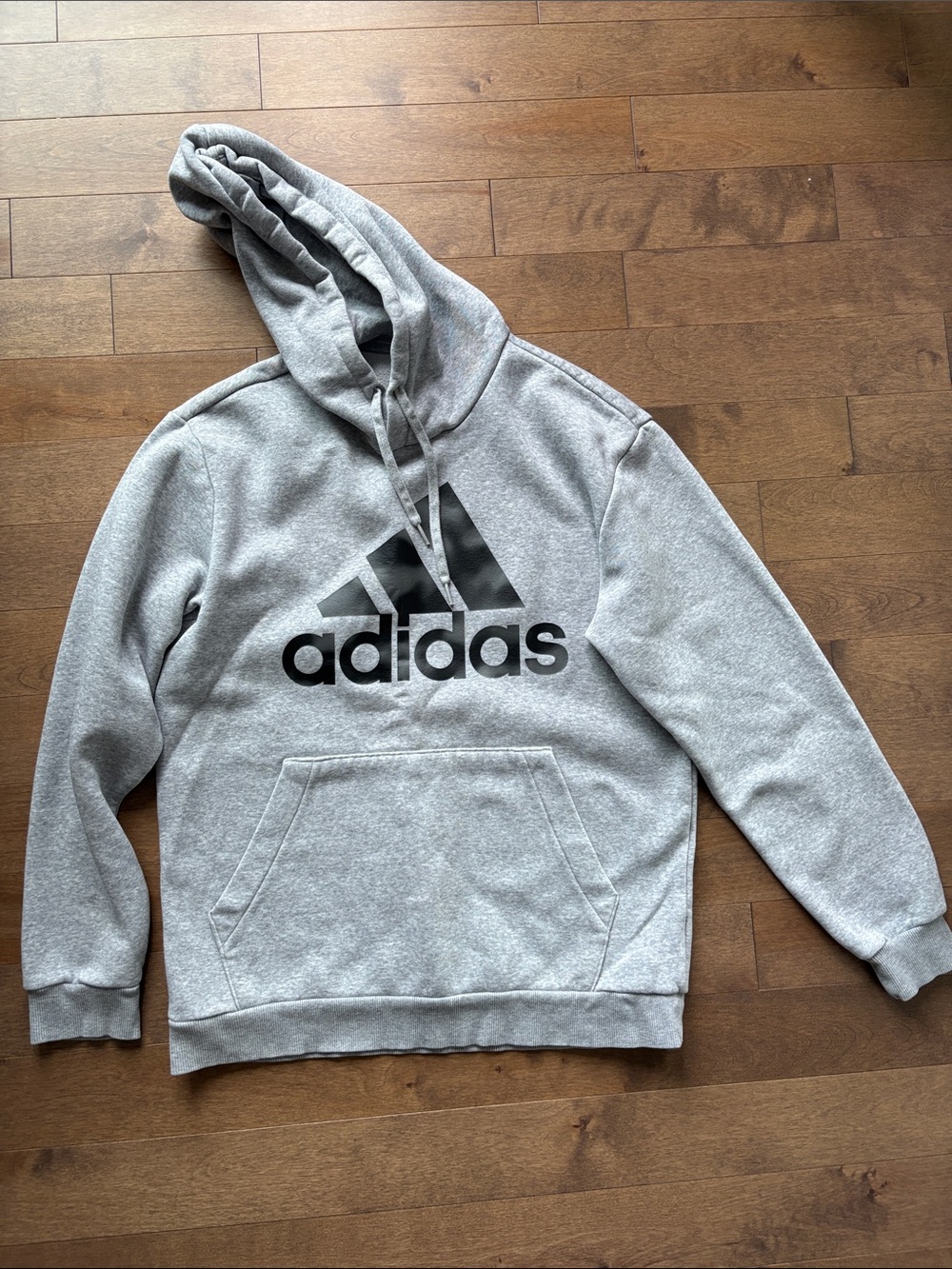 adidas Light Gray Hoodie with Black Logo